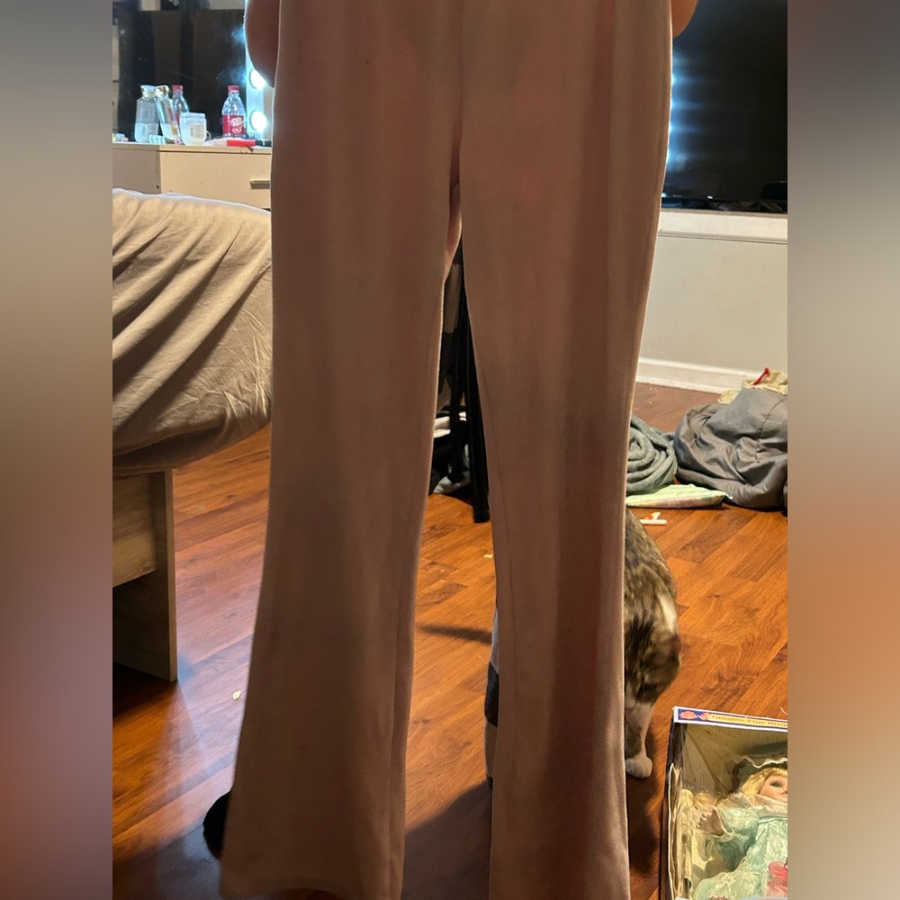 Pink flare leggings